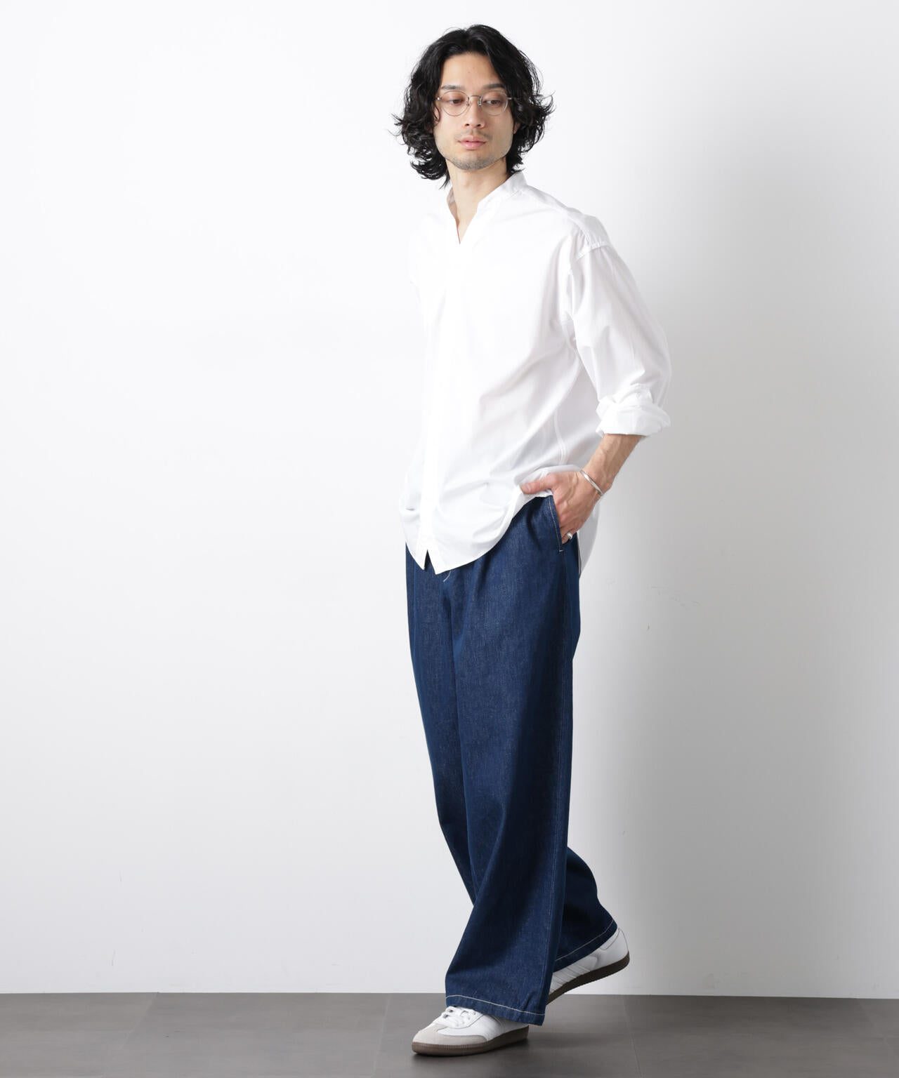 「OtoNANO」大人のワイドデニムパンツ 6686127215