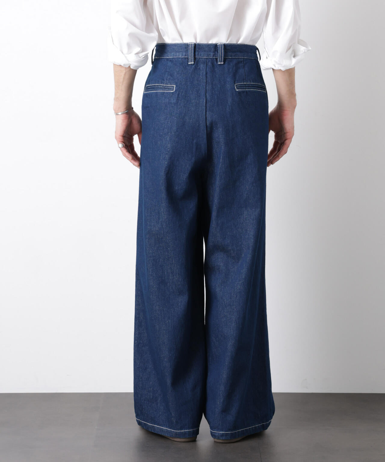 「OtoNANO」大人のワイドデニムパンツ 6686127215