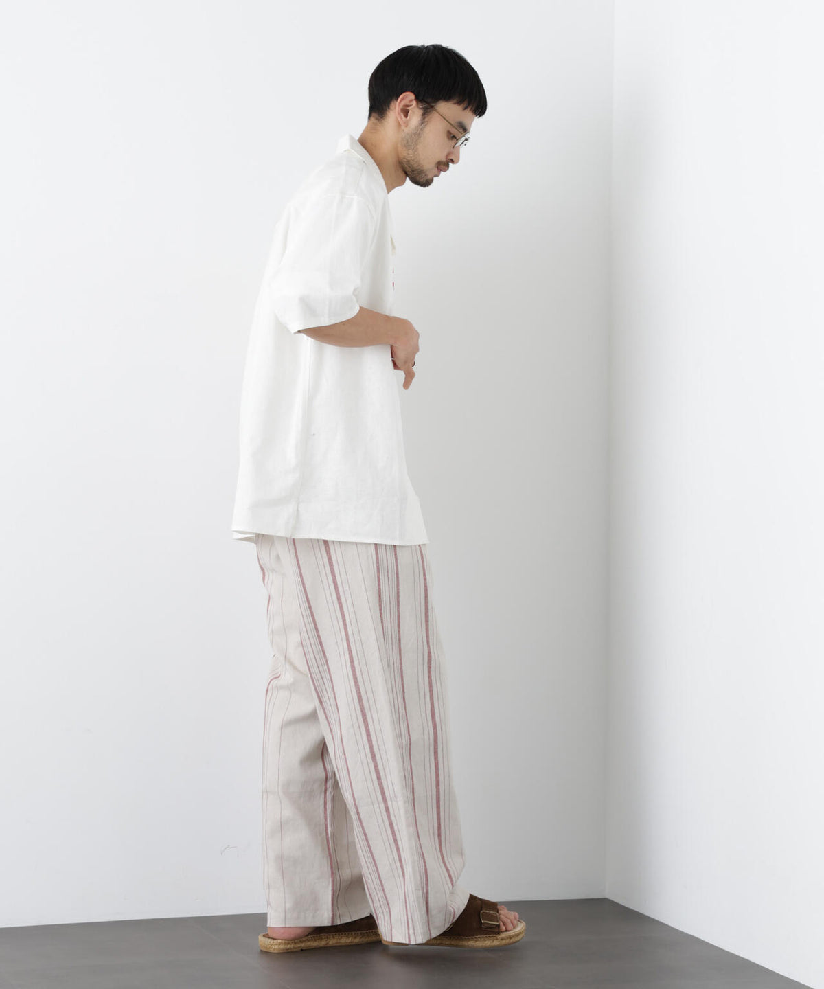 「FRENCH LINEN」 ストライプスラックス 6686127218
