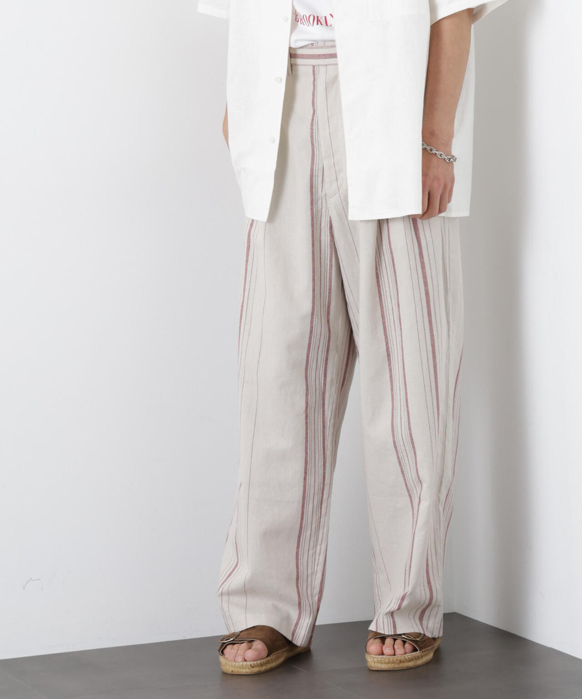 「FRENCH LINEN」 ストライプスラックス 6686127218