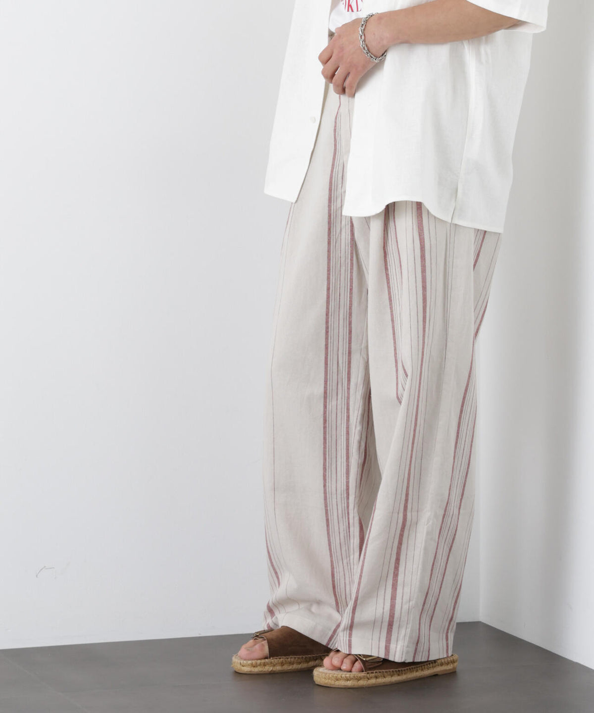 「FRENCH LINEN」 ストライプスラックス 6686127218