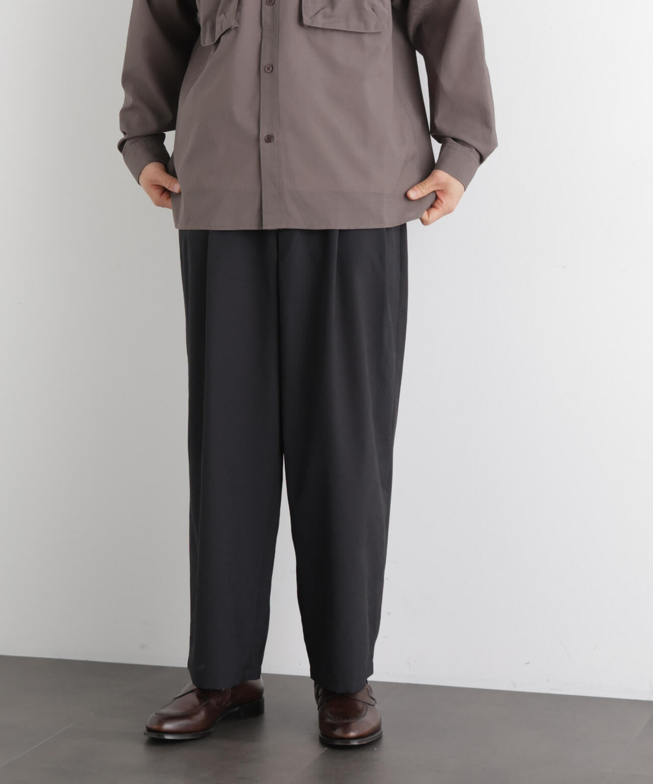 テクニカルリネンライク2タックイージースラックス/吸水速乾・接触冷感・UVカット(セットアップ可) 6686127221