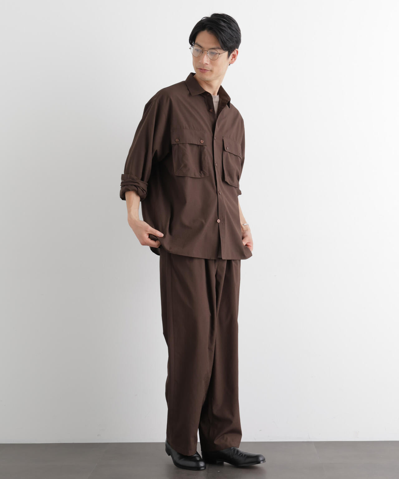 テクニカルリネンライク2タックイージースラックス/吸水速乾・接触冷感・UVカット(セットアップ可) 6686127221