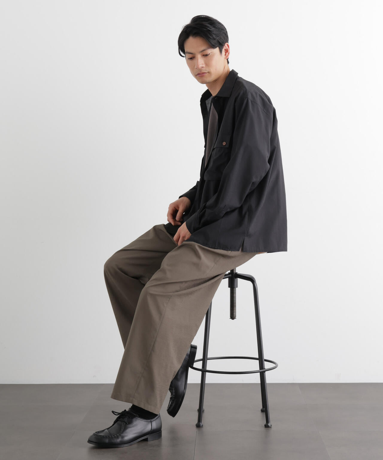 テクニカルリネンライク2タックイージースラックス/吸水速乾・接触冷感・UVカット(セットアップ可) 6686127221