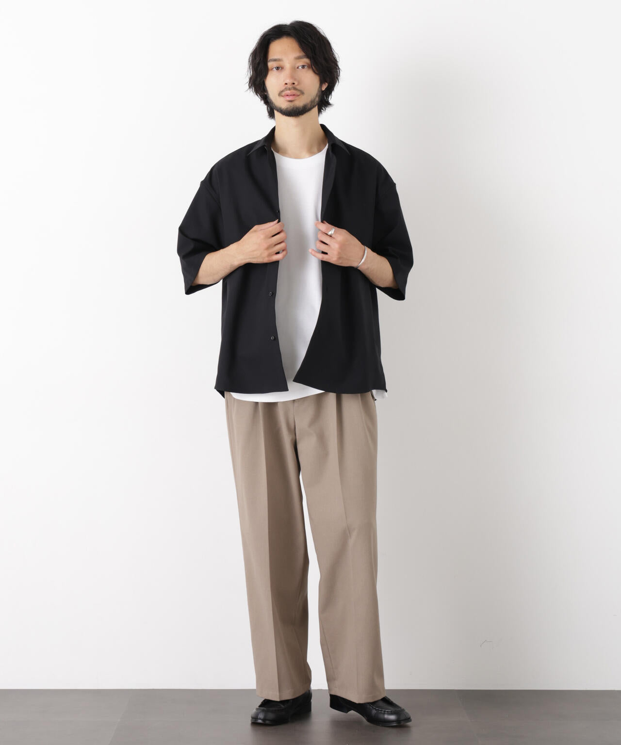 「OtoNANO」 大人のワイドパンツ Reflax(R) ドライオックス/吸水速乾(セットアップ可) 6686127233