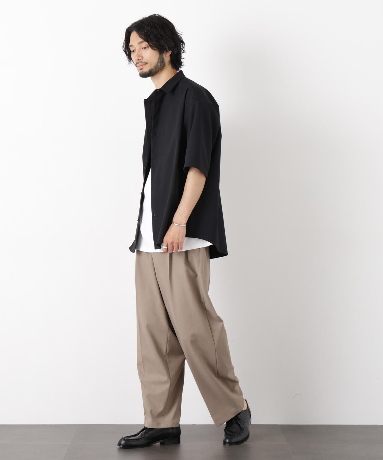 「OtoNANO」 大人のワイドパンツ Reflax(R) ドライオックス/吸水速乾(セットアップ可) 6686127233