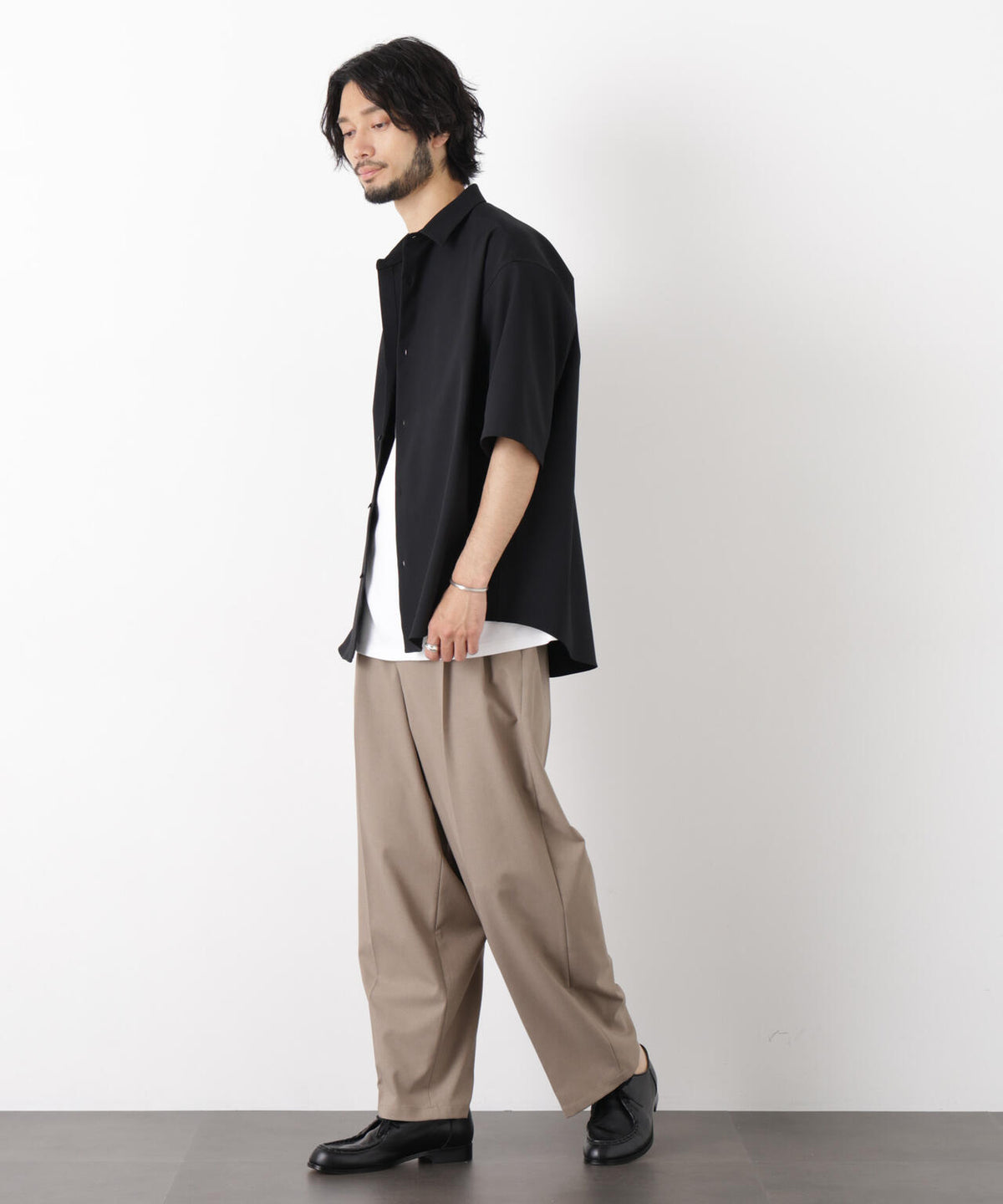 「OtoNANO」 大人のワイドパンツ Reflax(R) ドライオックス/吸水速乾(セットアップ可) 6686127233