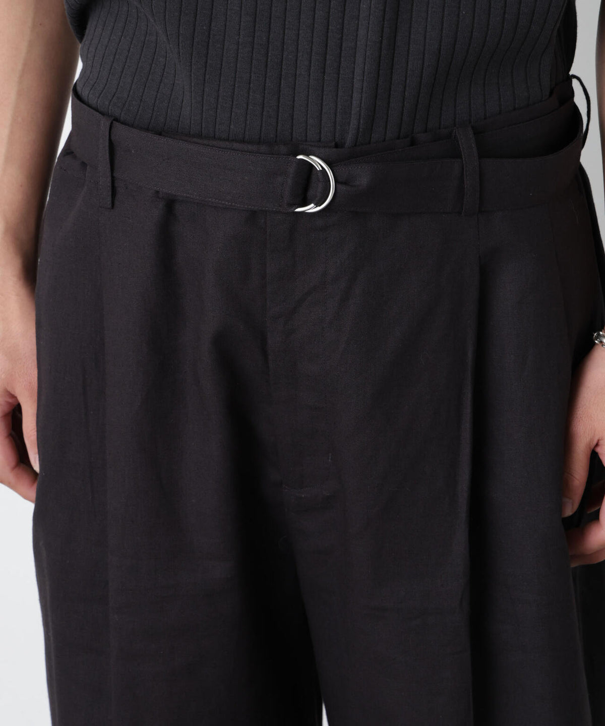 「FRENCH LINEN」 ベルテッドワイドショーツ 6686128201