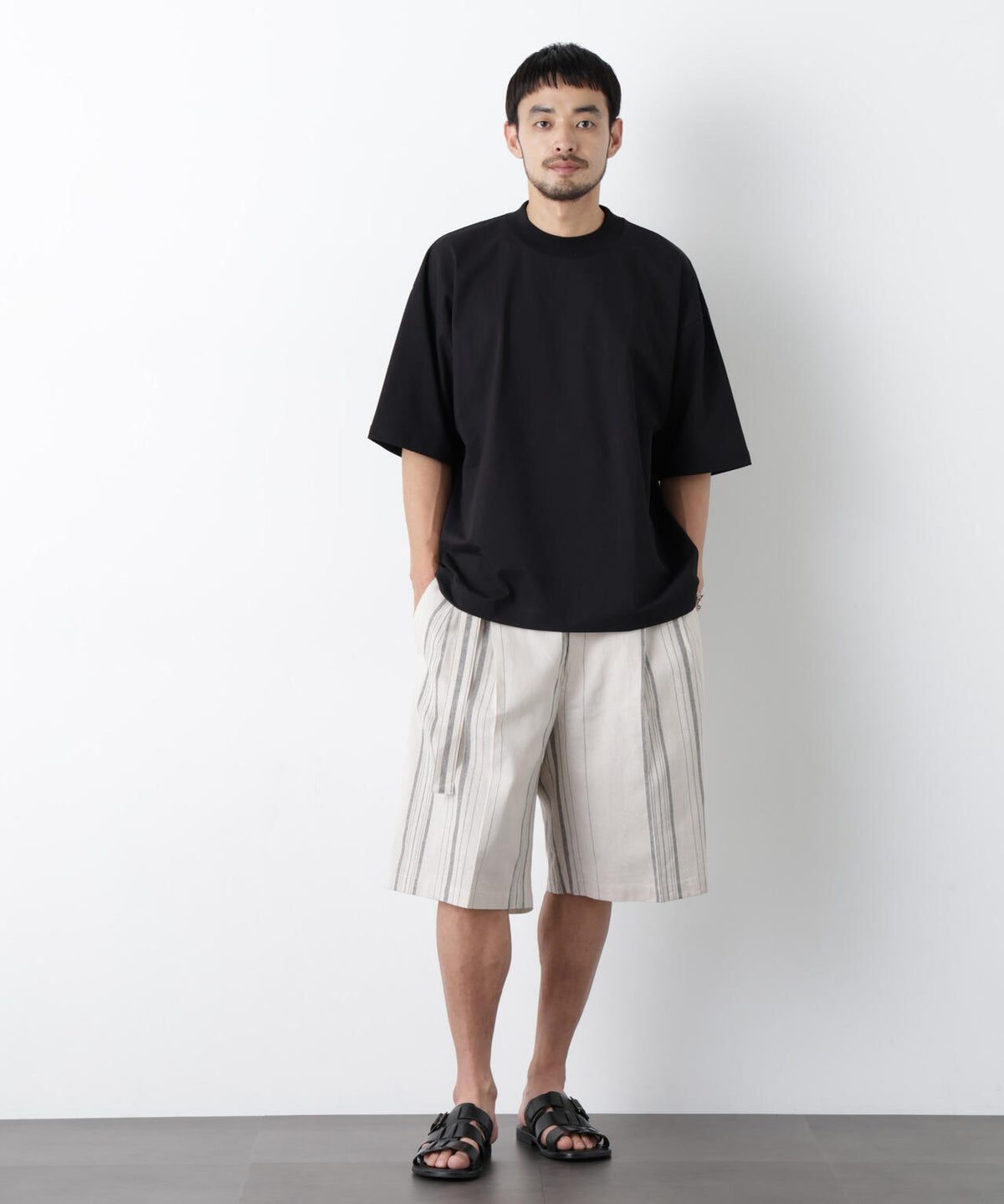 「FRENCH LINEN」 ベルテッドワイドショーツ 6686128201