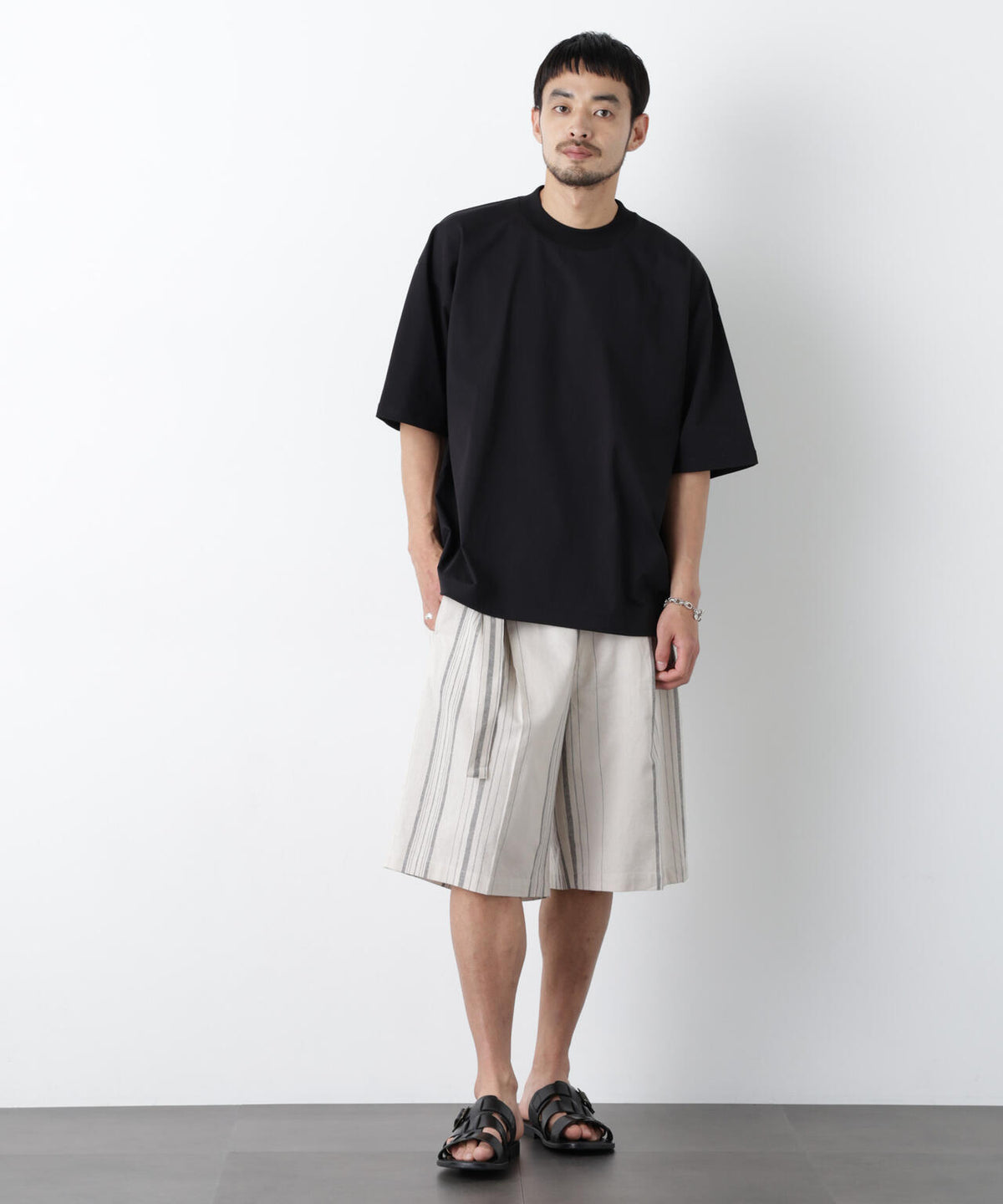 「FRENCH LINEN」 ベルテッドワイドショーツ 6686128201