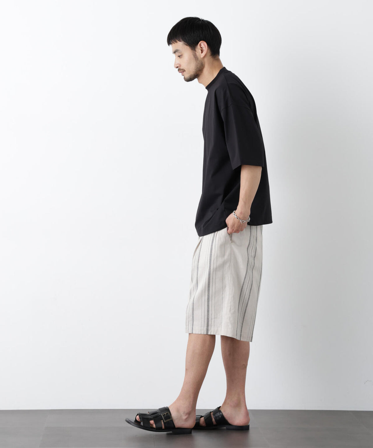 「FRENCH LINEN」 ベルテッドワイドショーツ 6686128201
