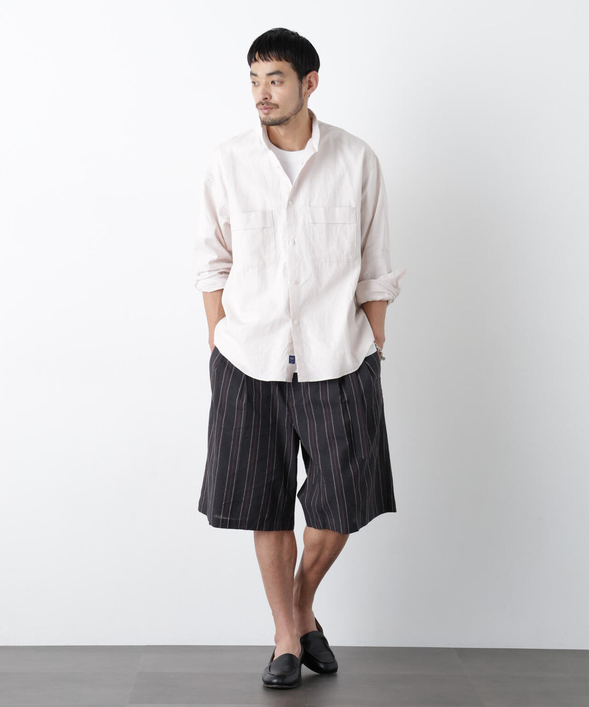 「FRENCH LINEN」 ベルテッドワイドショーツ 6686128201