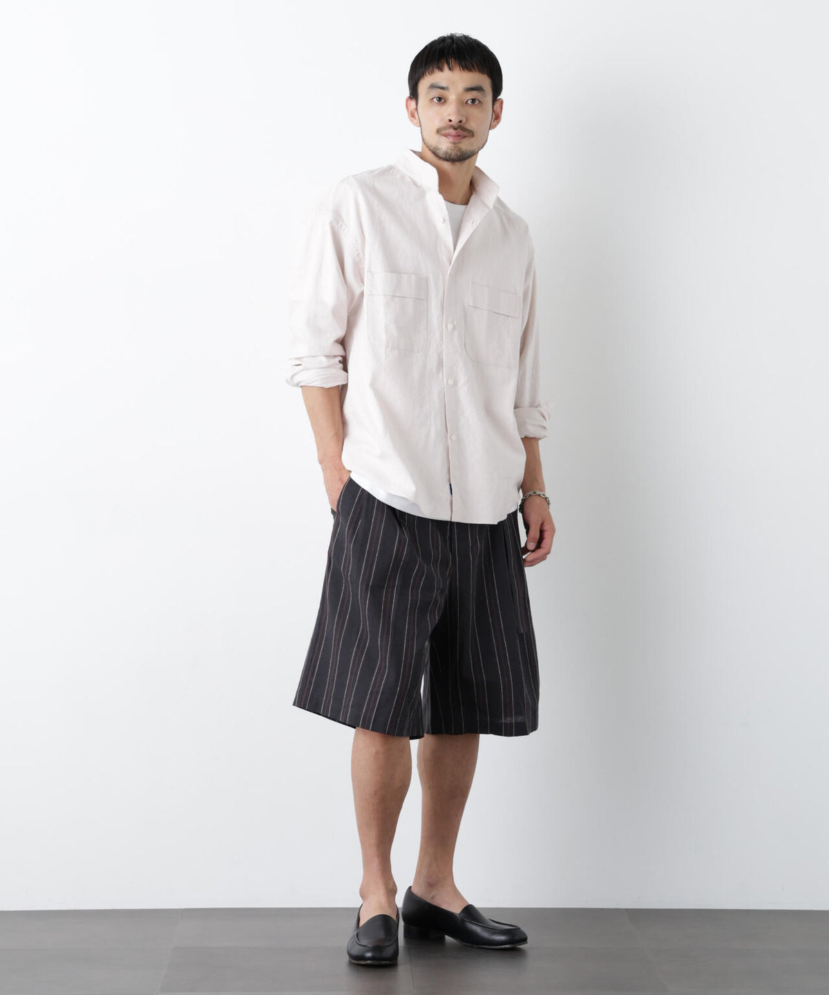 「FRENCH LINEN」 ベルテッドワイドショーツ 6686128201