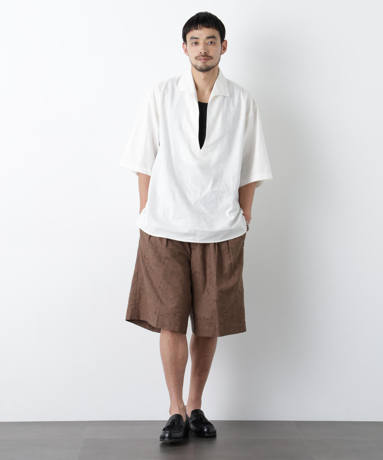 「OtoNANO」×masoret 総柄刺繍ショートパンツ 6686128203