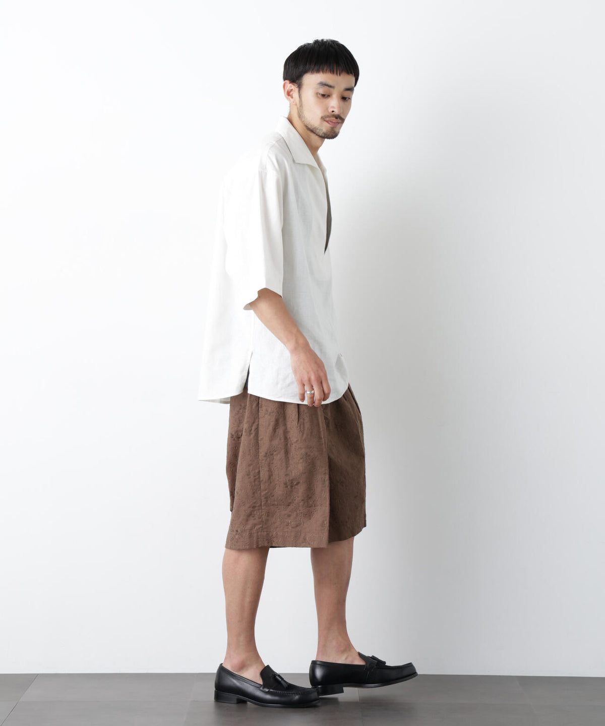 「OtoNANO」×masoret 総柄刺繍ショートパンツ(セットアップ可) 6686128203