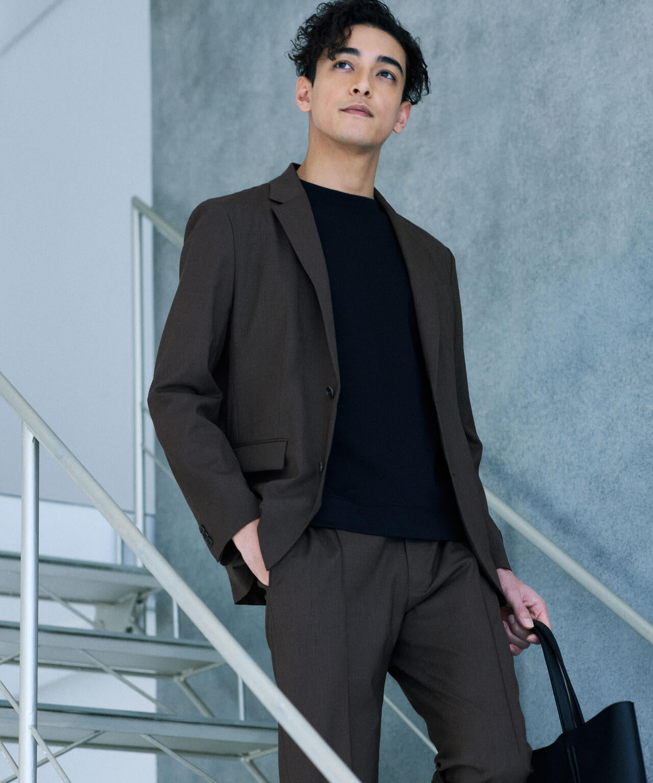 「DamerinoSelect」JAPANfabricウールストレッチパンツ(セットアップ可) 6686129201