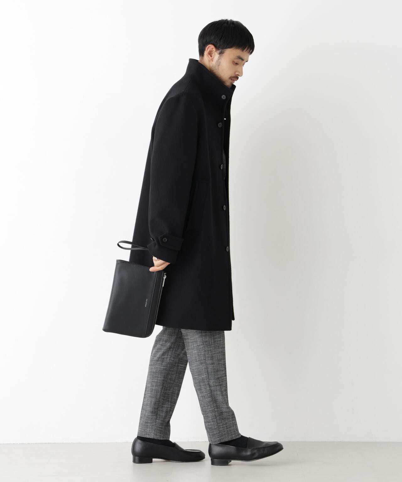 「NEW ON COAT」ウール/Nスタンドカラーコート 6686211204