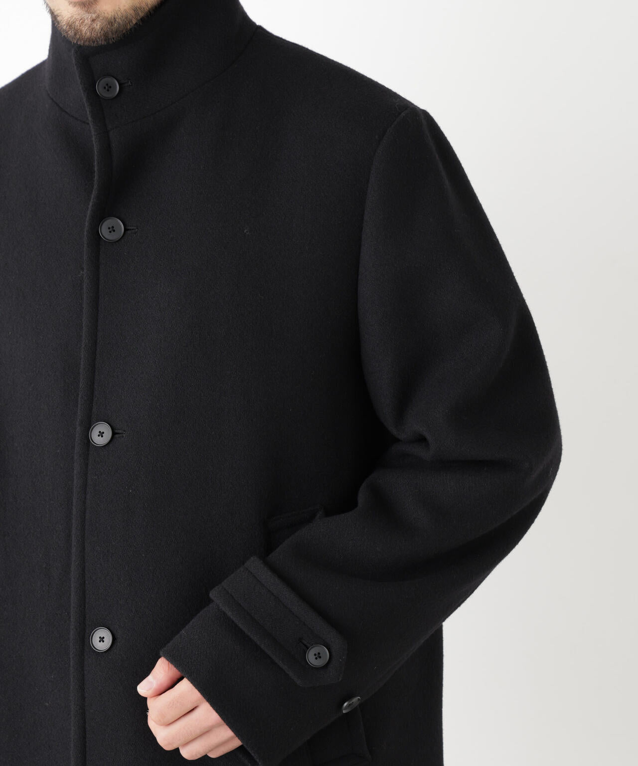 「NEW ON COAT」ウール/Nスタンドカラーコート 6686211204