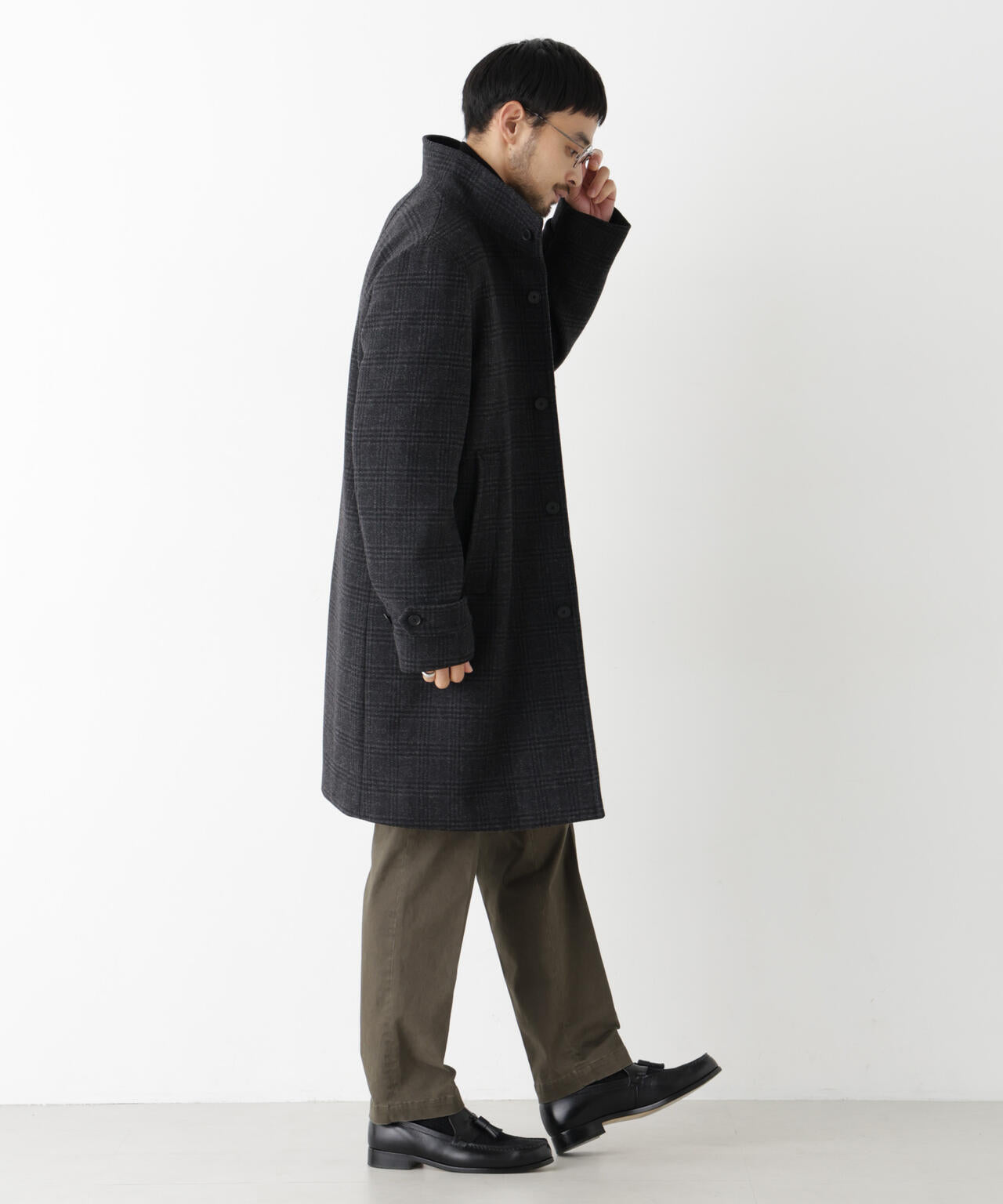 「NEW ON COAT」ウール/Nスタンドカラーコート 6686211204