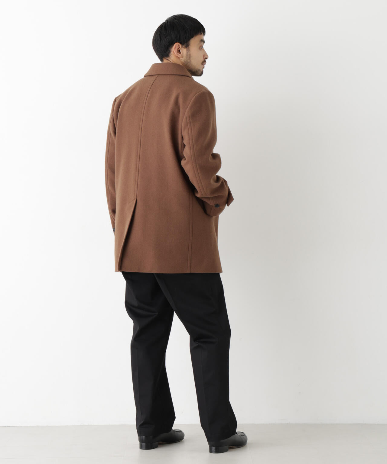 「NEW ON COAT」ウール/Nショートステンカラーコート 6686211205