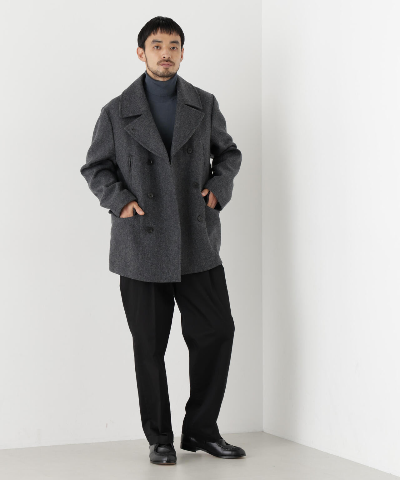 「NEW ON COAT」ウール/NショートPコート 6686211206