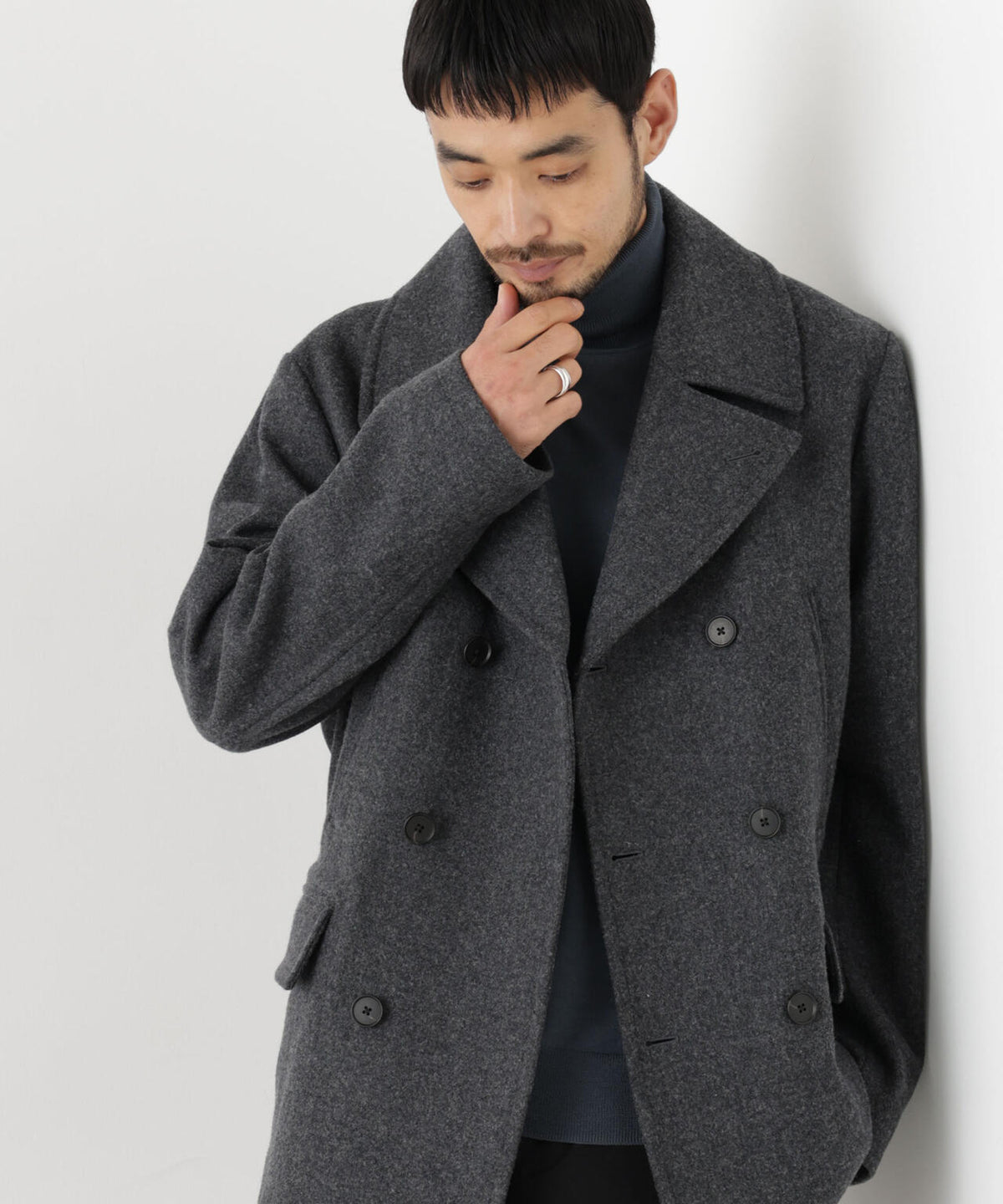 「NEW ON COAT」ウール/NショートPコート 6686211206