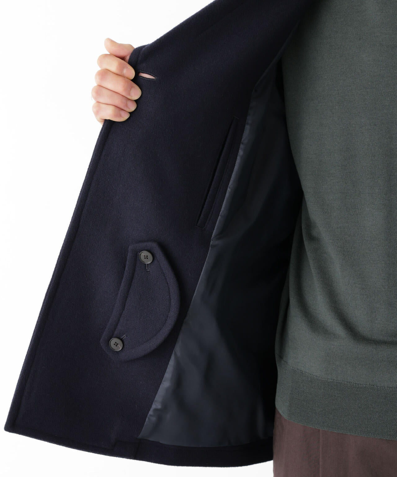 「NEW ON COAT」ウール/NショートPコート 6686211206