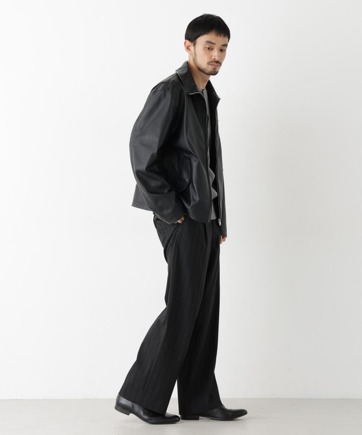 「SURPLUS」 フェイクレザーブルゾン 6686212208