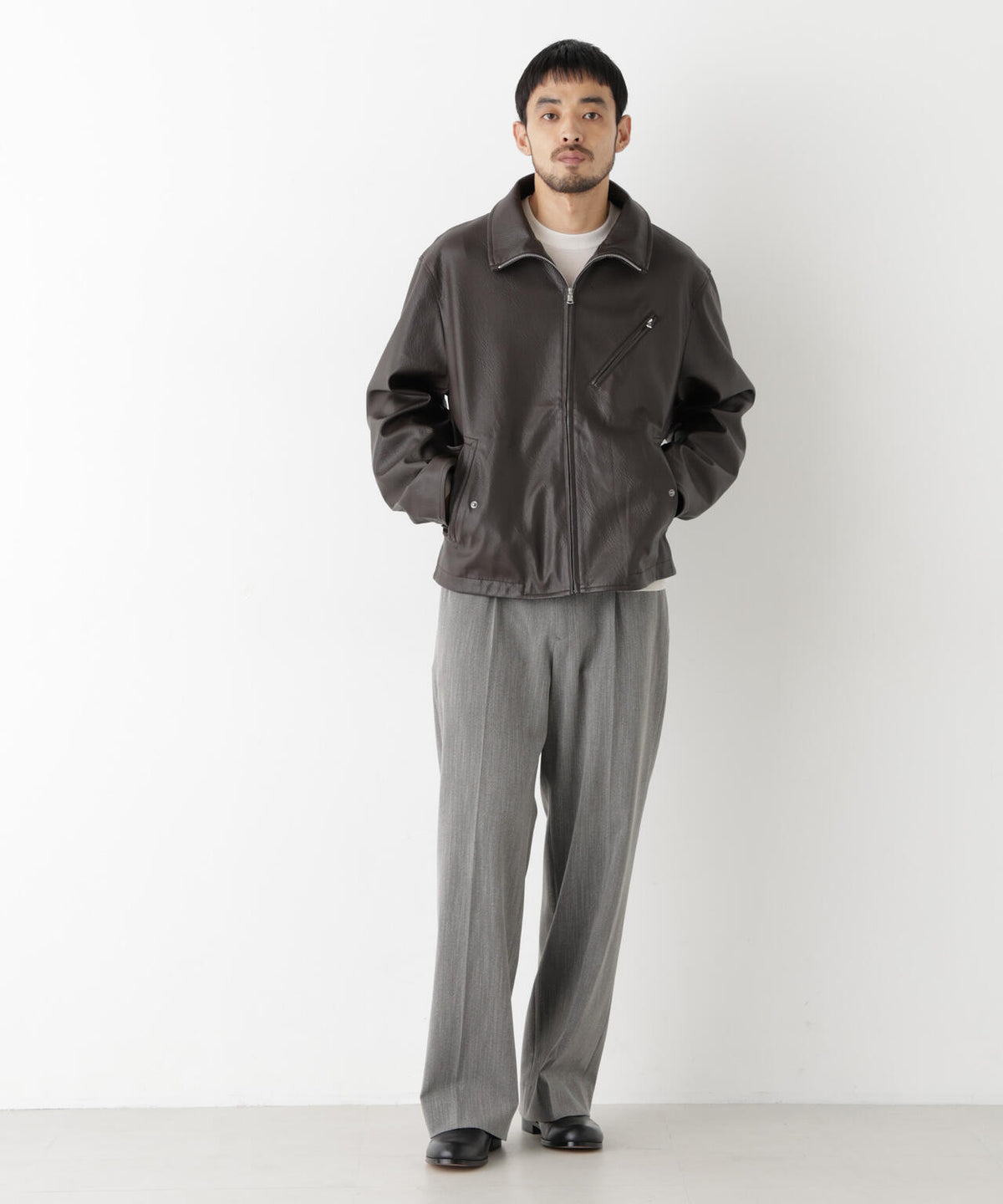 「SURPLUS」 フェイクレザーブルゾン 6686212208