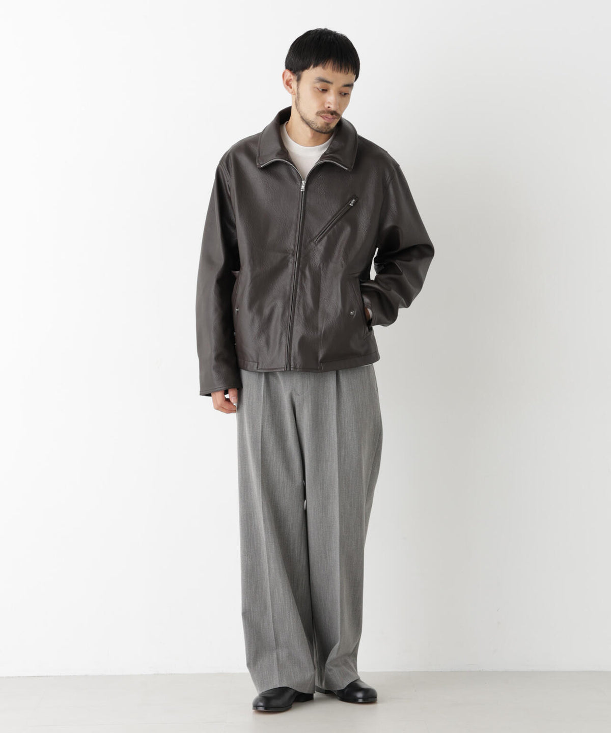 「SURPLUS」 フェイクレザーブルゾン 6686212208