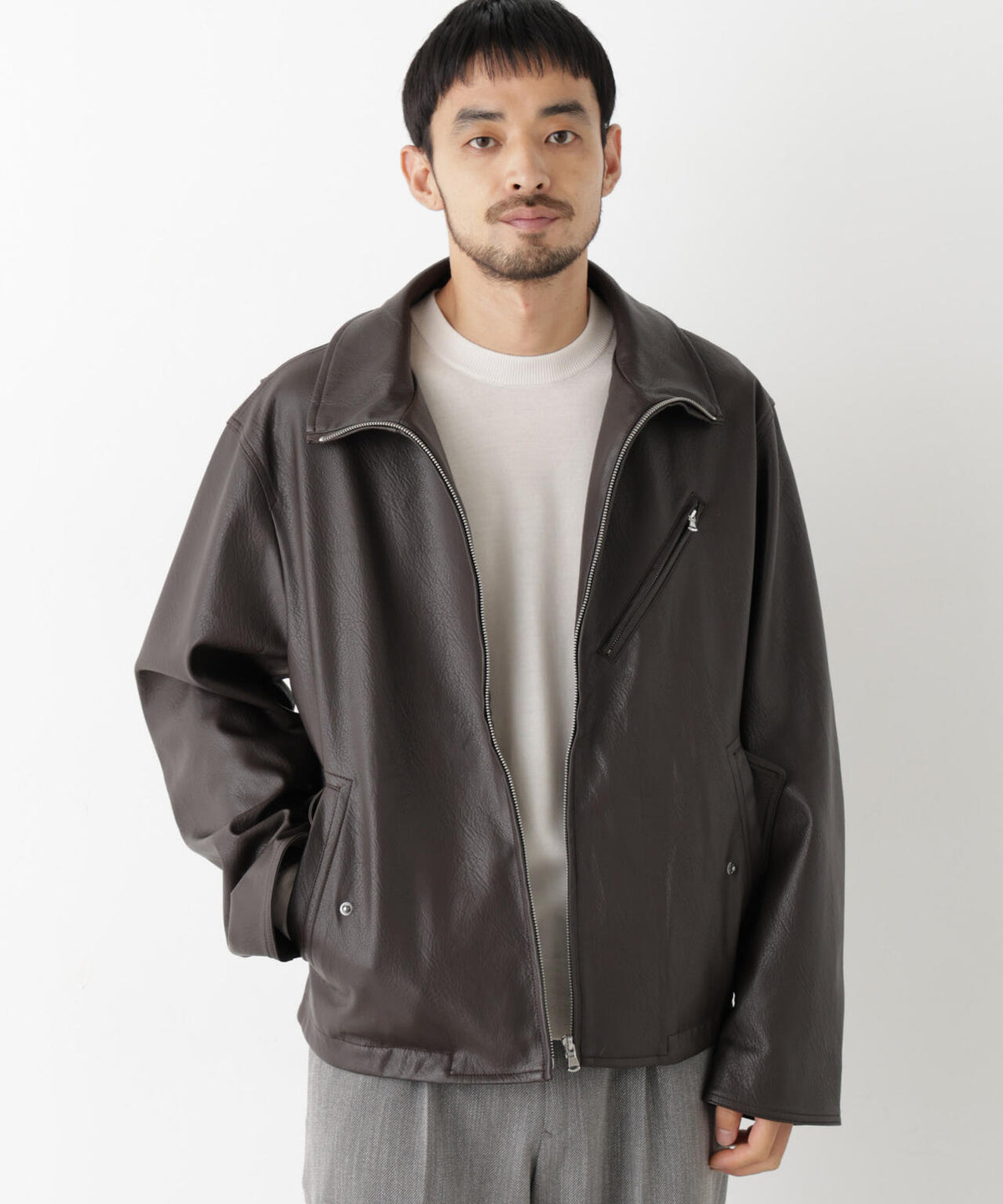 「SURPLUS」 フェイクレザーブルゾン 6686212208