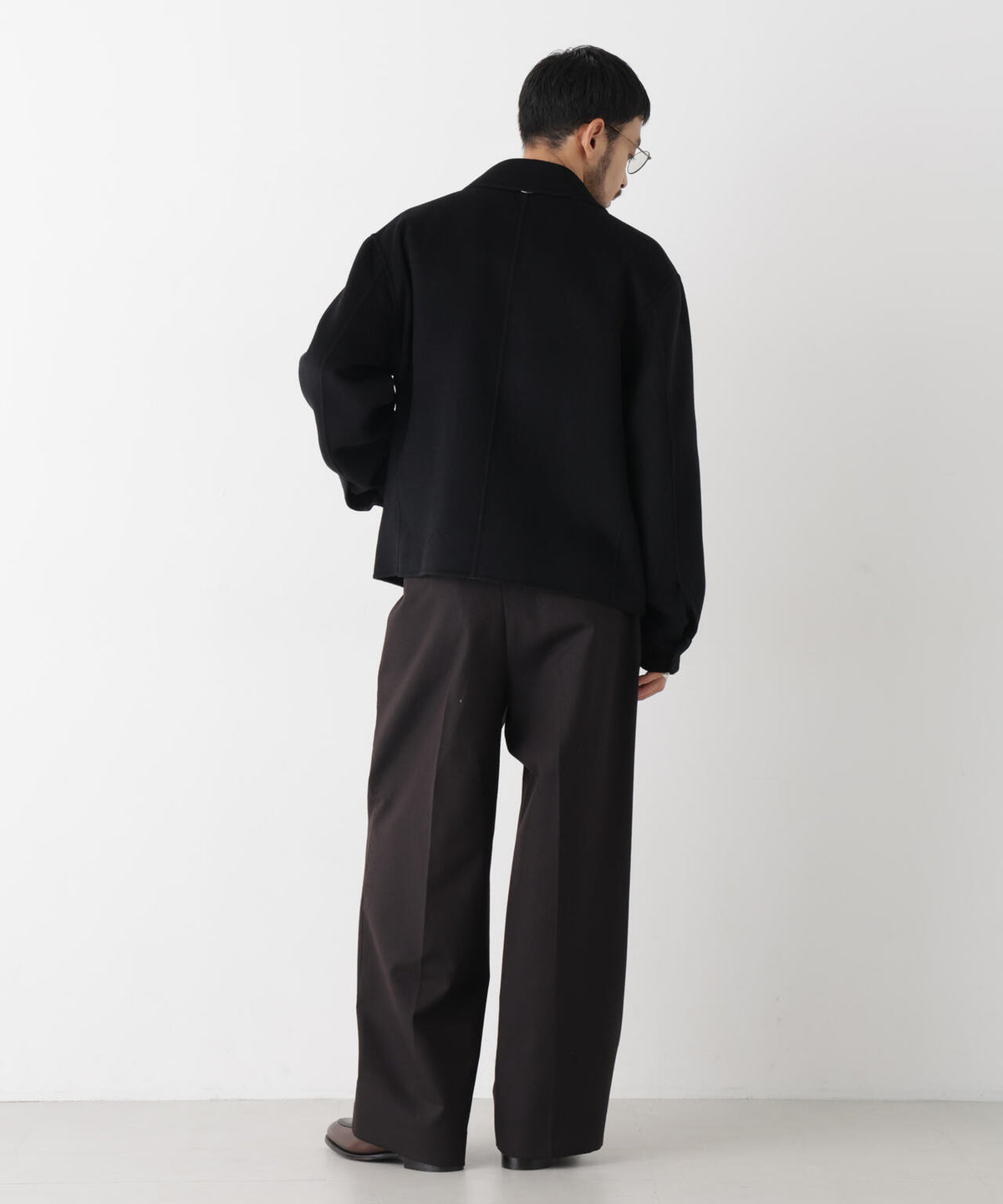 「ASSEMBLANC」 カシミヤブレンドリバーZIPブルゾン 6686212214