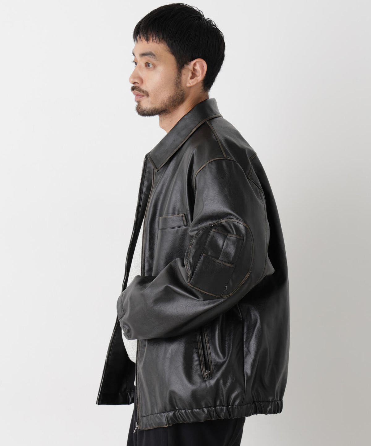 「SURPLUS」フェイクレザーフライトジャケット 6686212218