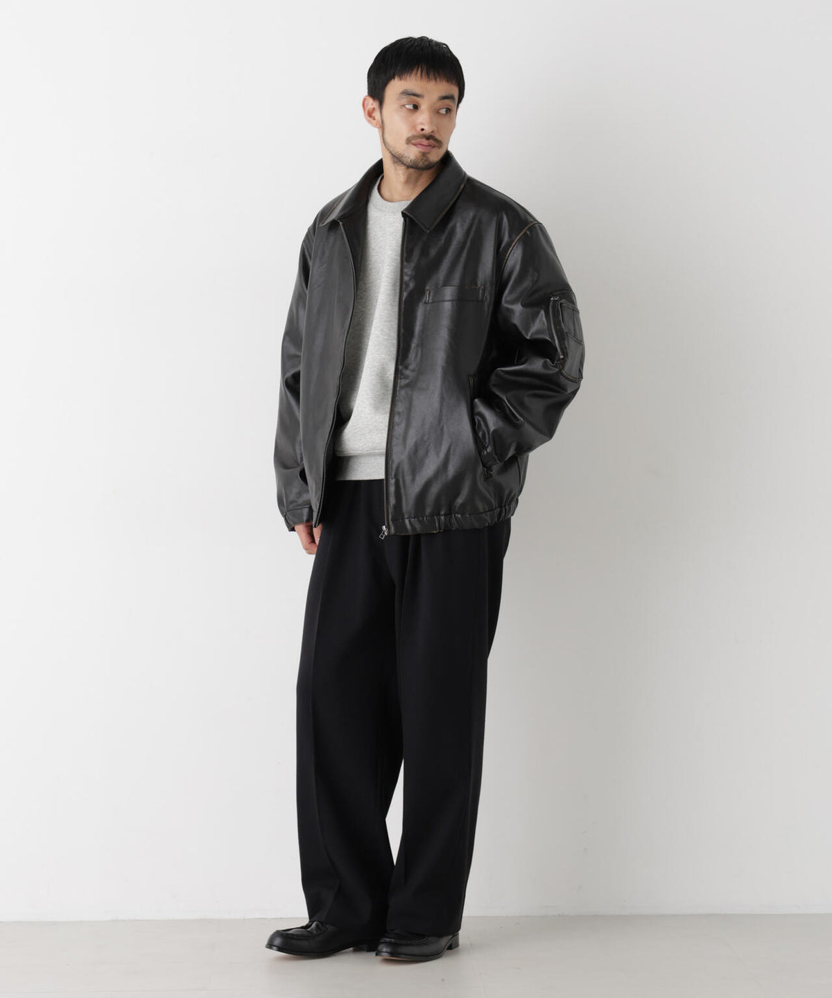 「SURPLUS」フェイクレザーフライトジャケット 6686212218
