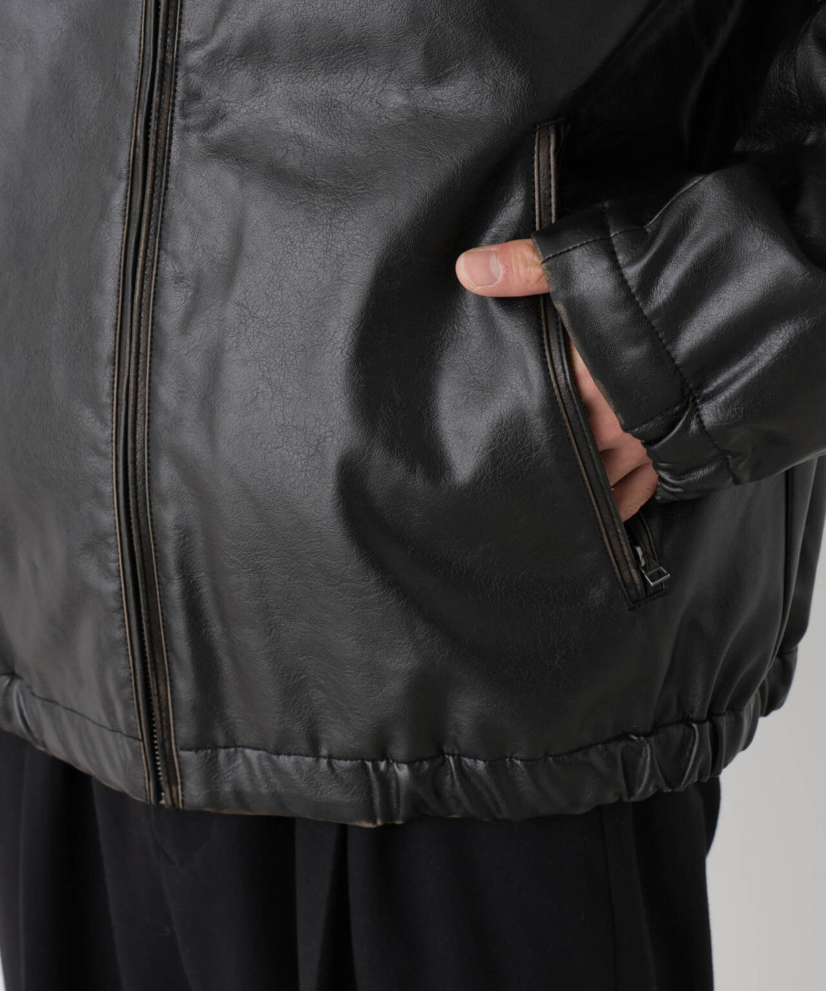 「SURPLUS」フェイクレザーフライトジャケット 6686212218