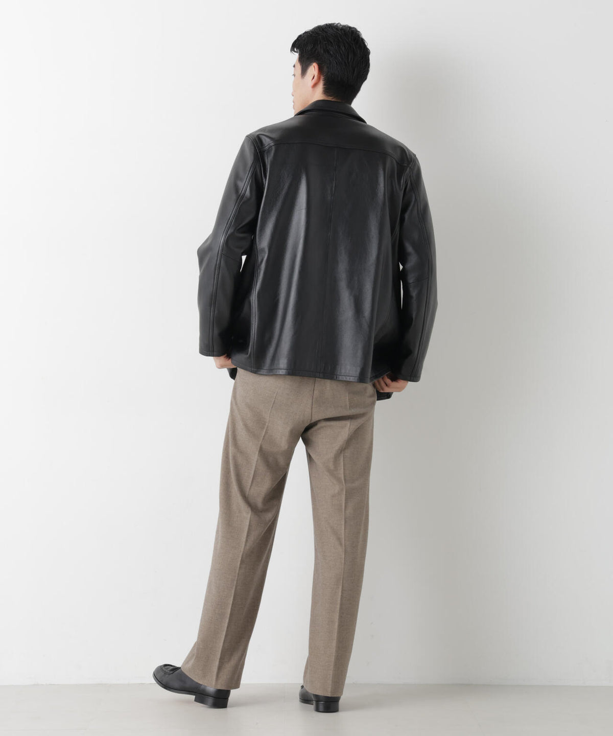 ラムナッパレザー ラペルカーコート 6686213206