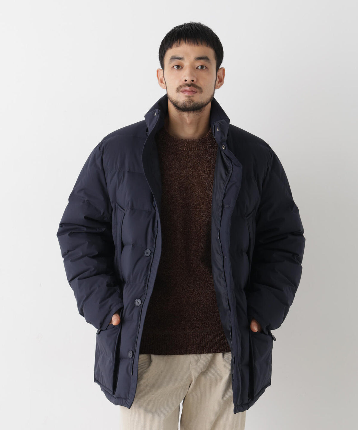 ALLIED FEATHER+DOWN ステッチミドルダウン フード脱着/撥水 6686214202