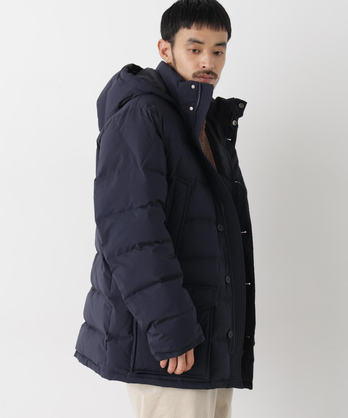 ALLIED FEATHER+DOWN ステッチミドルダウン フード脱着/撥水 6686214202