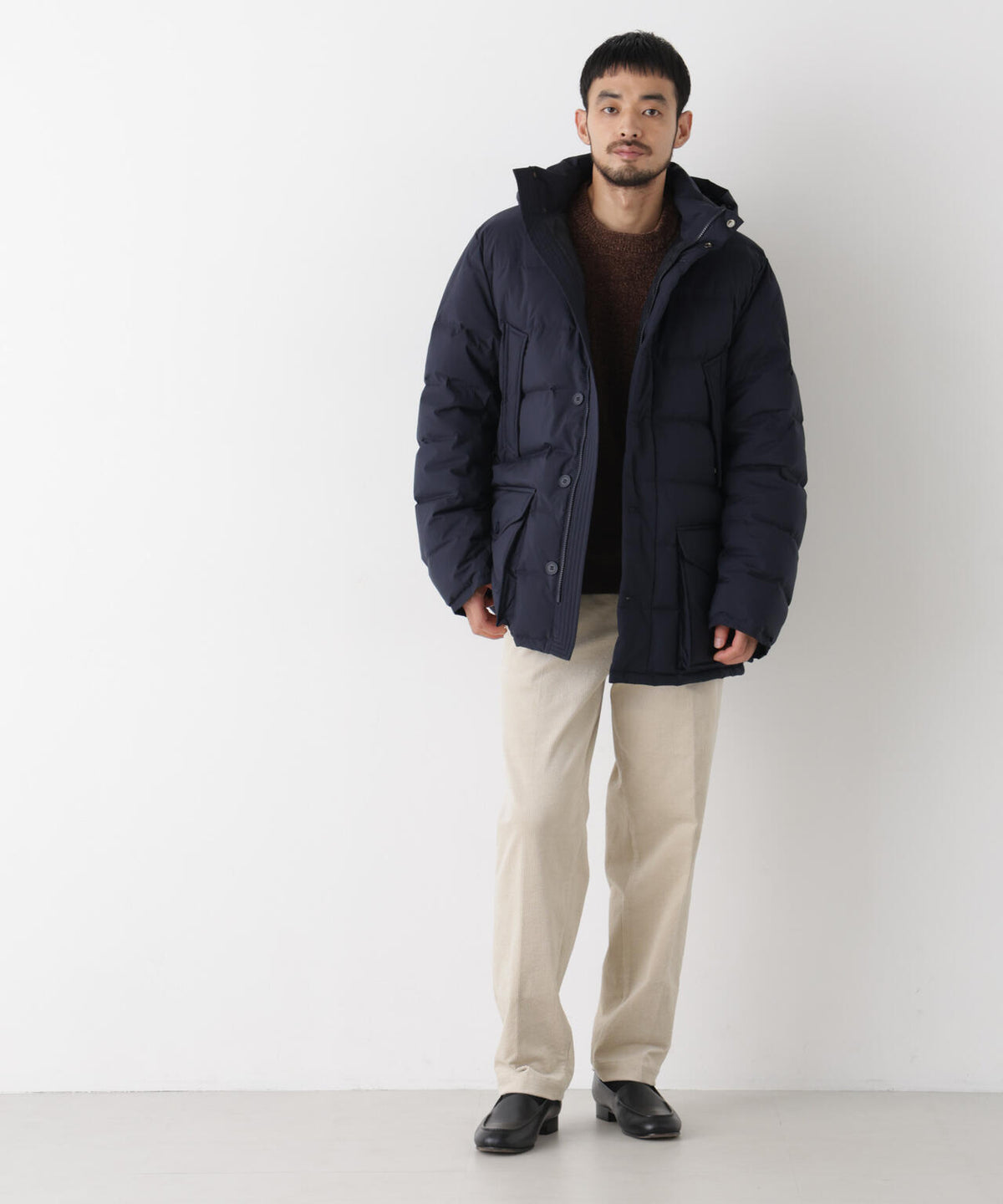 ALLIED FEATHER+DOWN ステッチミドルダウン フード脱着/撥水 6686214202