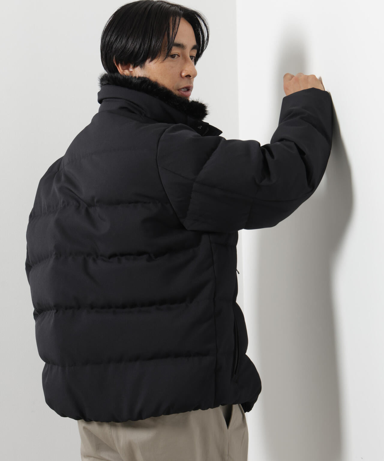 「西川ダウン(R)」サージフェイクファーカラーショートダウン 6686214205