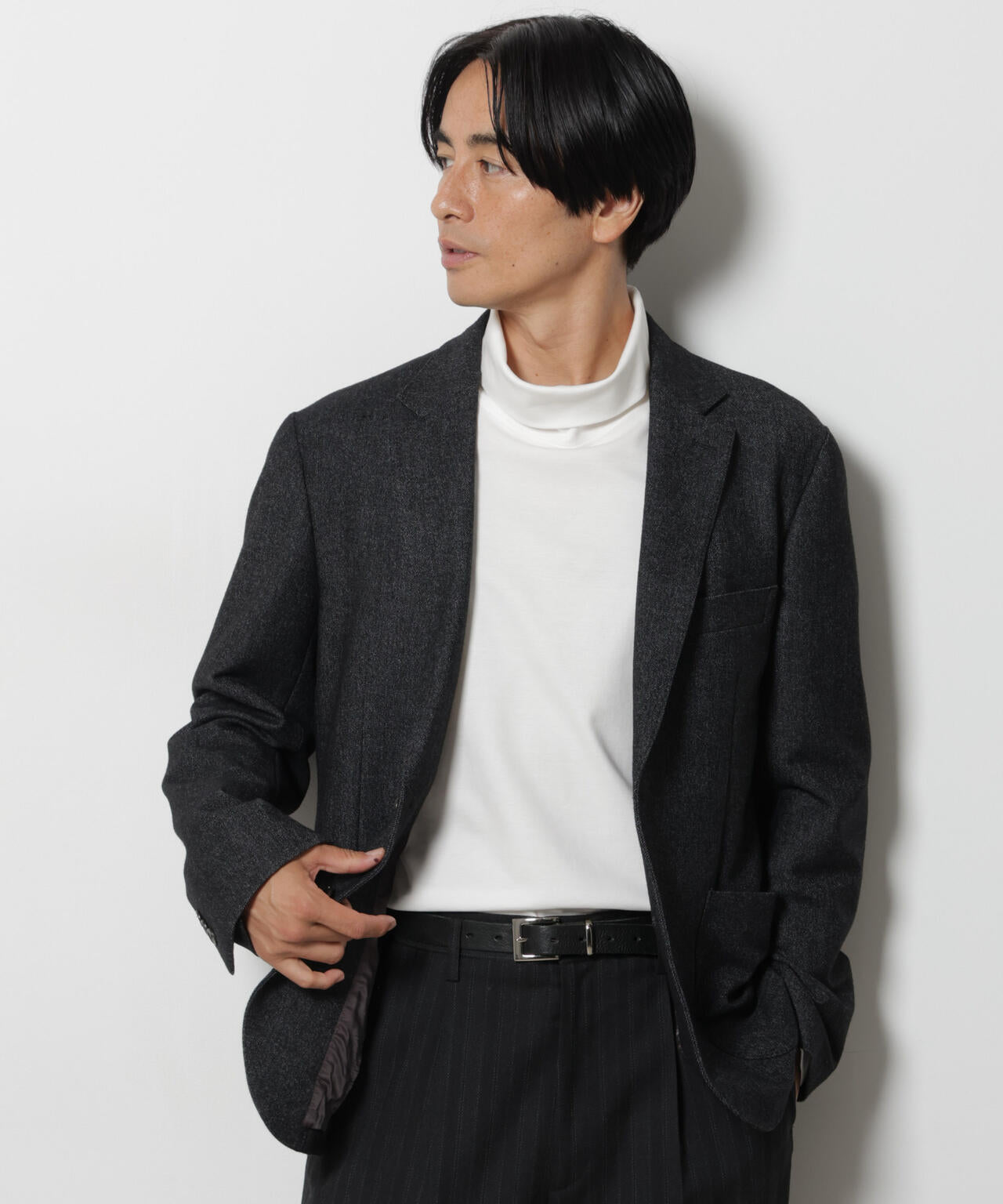 「DamerinoJacket」 カシミヤミックスウォッシャブルツイードジャケット 6686216205