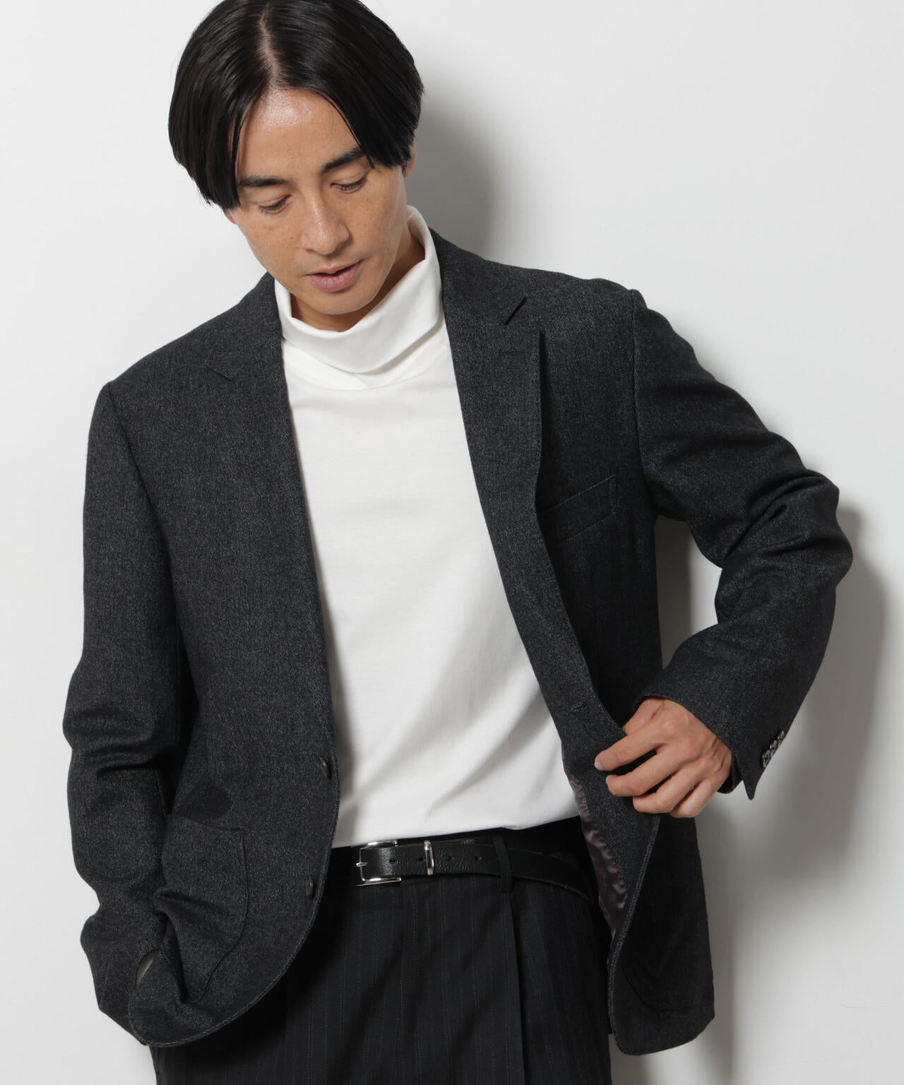 「DamerinoJacket」 カシミヤミックスウォッシャブルツイードジャケット 6686216205