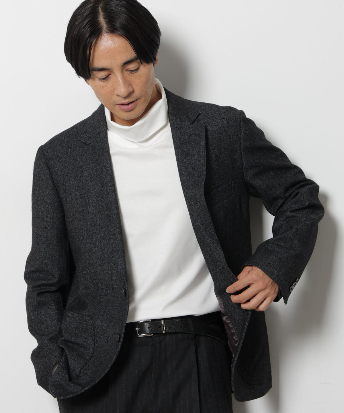 「DamerinoJacket」 カシミヤミックスウォッシャブルツイードジャケット 6686216205
