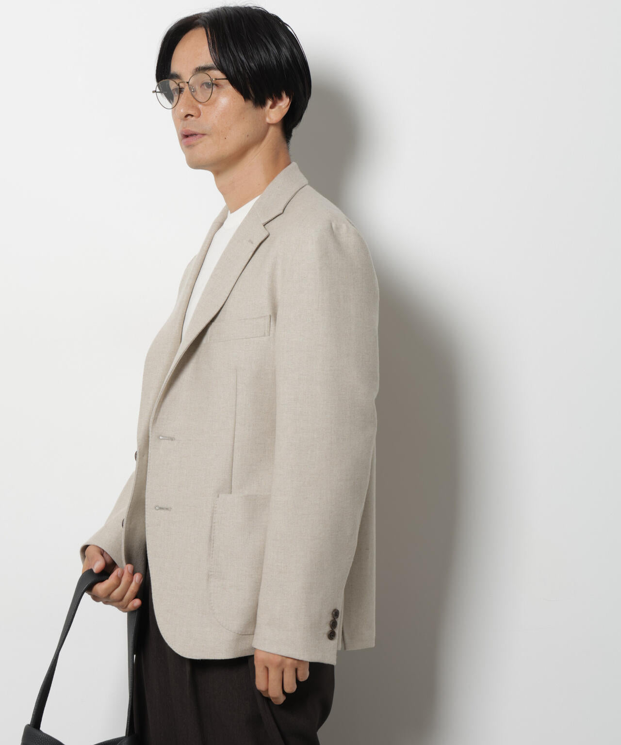 「DamerinoJacket」 カシミヤミックスウォッシャブルツイードジャケット 6686216205