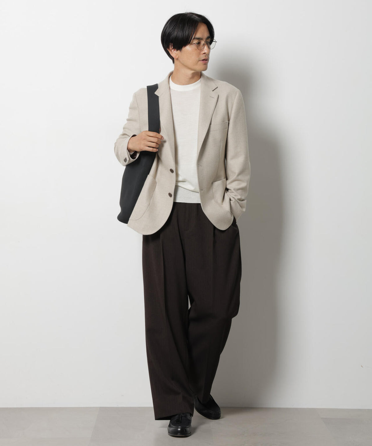 「DamerinoJacket」 カシミヤミックスウォッシャブルツイードジャケット 6686216205