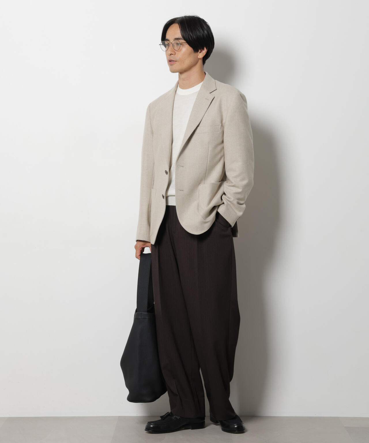 「DamerinoJacket」 カシミヤミックスウォッシャブルツイードジャケット 6686216205