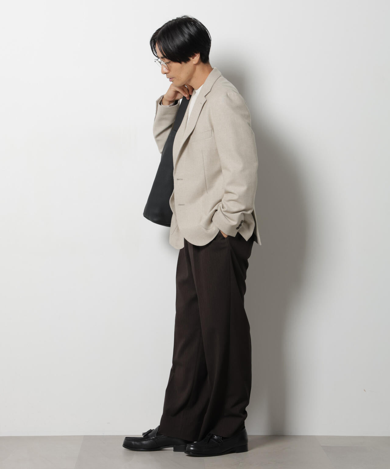 「DamerinoJacket」 カシミヤミックスウォッシャブルツイードジャケット 6686216205