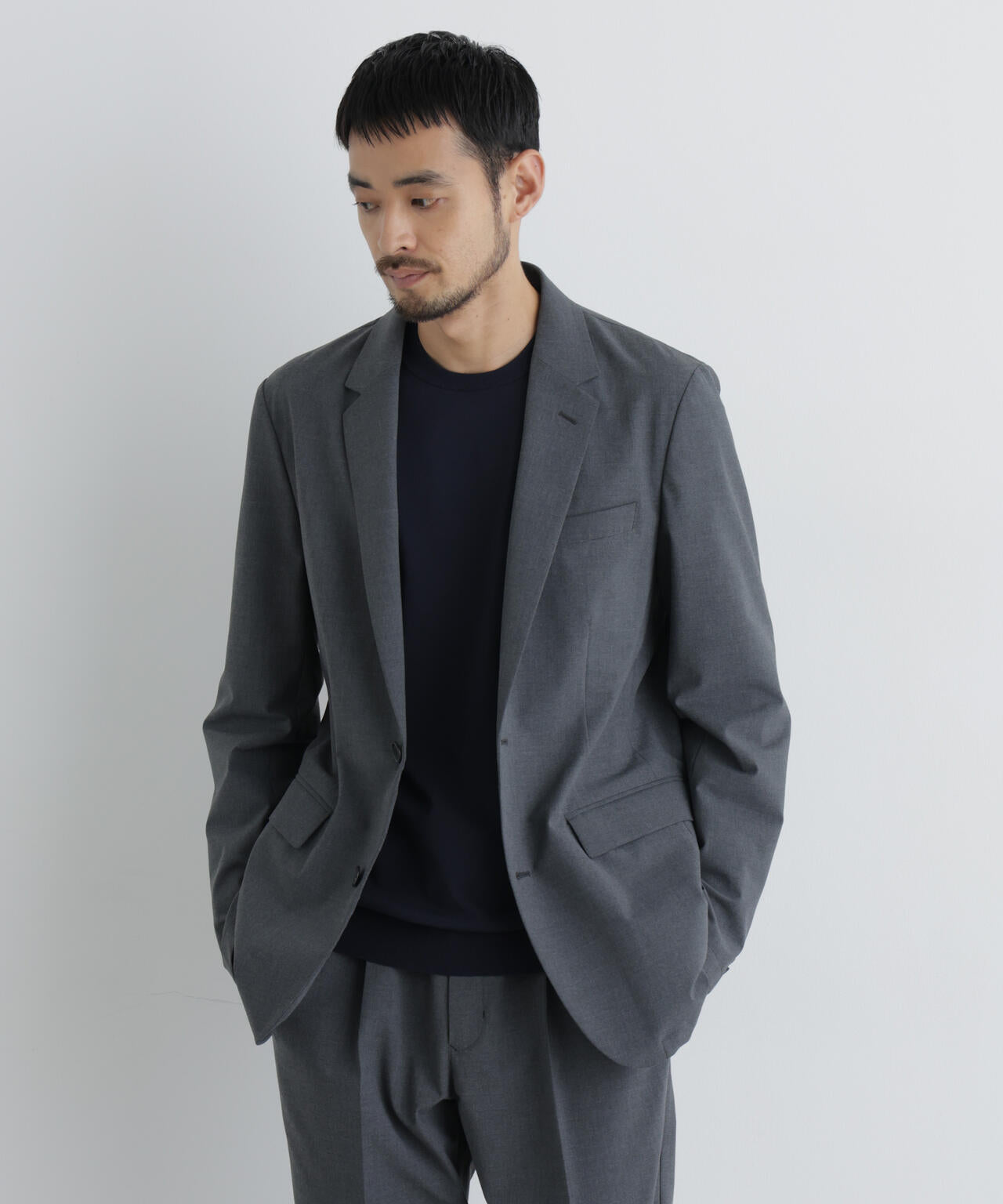 【大人気セットアップ】「Damerino」ウールライクトロストレッチセットアップ/WASHABLE 6686218201