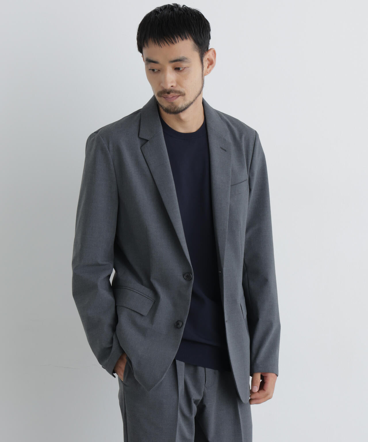 【大人気セットアップ】「Damerino」ウールライクトロストレッチセットアップ/WASHABLE 6686218201