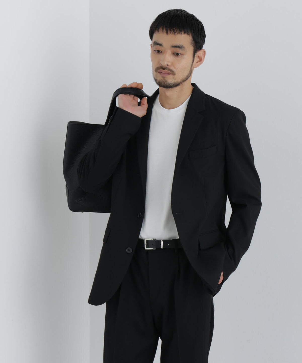 【ストレッチ/マシンウォッシャブル】「Damerino」 T/Rスラブストレッチセットアップ/WASHABLE 6686218202